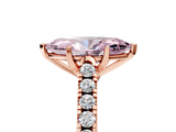 Rose gold Fancy Pink Marquise  Cut Pavé Band Solitaire Ring with Four-Prong Setting_47