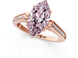 Rose gold Fancy Pink Marquise Cut Solitaire Cathedral Diamond Engagement Ring with Channel-Set Band and Four-Prong Setting_4