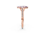 Rose gold Fancy Pink Marquise Cut Solitaire Cathedral Diamond Engagement Ring with Channel-Set Band and Four-Prong Setting_5