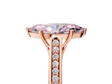Rose gold Fancy Pink Marquise Cut Solitaire Cathedral Diamond Engagement Ring with Channel-Set Band and Four-Prong Setting_8