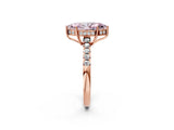 Rose gold Fancy Pink Marquise Cut Solitaire Diamond Engagement Ring with Pavé Band and Six-Prong Setting_14