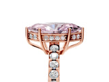 Rose gold Fancy Pink Marquise Cut Solitaire Diamond Engagement Ring with Pavé Band and Six-Prong Setting_17