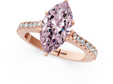 Rose gold Fancy Pink Marquise  Cut Solitaire Diamond Engagement Ring with Pave Band and Four-Prong Setting_153