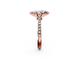 Rose gold Fancy Pink Marquise  Cut Solitaire Diamond Engagement Ring with Pave Band and Four-Prong Setting_154