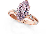 Rose gold Fancy Pink Marquise Cut Solitaire Diamond Engagement Ring with Twisted Pave Band and Four-Prong Setting_4
