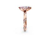 Rose gold Fancy Pink Marquise Cut Solitaire Diamond Engagement Ring with Twisted Pave Band and Four-Prong Setting_5