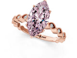Rose gold Fancy Pink Marquise Cut Solitaire Diamond Ring with Infinity Twist Band and Four-Prong Setting_25