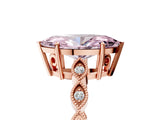 Rose gold Fancy Pink Marquise Cut Solitaire Diamond Ring with Infinity Twist Band and Four-Prong Setting_29