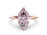 Rose gold Fancy Pink Marquise Cut Solitaire Diamond Ring with Six-Prong Setting and Classic Band_12