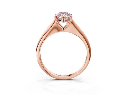 Rose gold Fancy Pink Marquise Cut Solitaire Diamond Ring with Six-Prong Setting and Classic Band_3