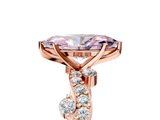Rose gold Fancy Pink Marquise  Cut Solitaire Diamond Twisted Band with Pave Setting_52