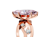 Rose gold Fancy Pink Marquise  Cut Solitaire Diamond with Side Stones on Criss-Cross Band and Four-Prong Setting_8