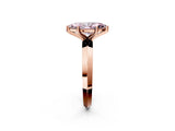 Rose gold Fancy Pink Marquise  Cut Solitaire Engagement Ring with Flat Band and Four-Prong Setting 3