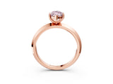 Rose gold Fancy Pink Marquise  Cut Solitaire Engagement Ring with Flat Band and Four-Prong Setting 4