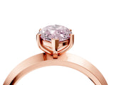 Rose gold Fancy Pink Marquise  Cut Solitaire Engagement Ring with Flat Band and Four-Prong Setting 5