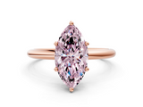 Rose gold Fancy Pink Marquise  Cut Solitaire Engagement Ring with Four-Prong Setting and Classic Band_20