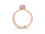 Rose gold Fancy Pink Marquise  Cut Solitaire Engagement Ring with Four-Prong Setting on a Classic Band_23