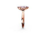 Rose gold Fancy Pink Marquise  Cut Solitaire Engagement Ring with Tapered Band and Four-Prong Setting 3