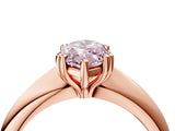 Rose gold Fancy Pink Marquise  Cut Solitaire Engagement Ring with Tapered Band and Four-Prong Setting 5