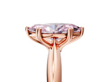 Rose gold Fancy Pink Marquise  Cut Solitaire Engagement Ring with Tapered Band and Four-Prong Setting