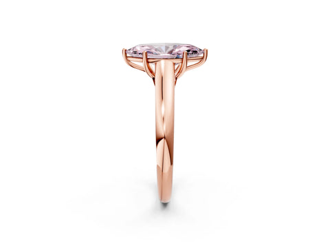 Rose gold Fancy Pink Marquise Cut Solitaire Engagement Ring with Tapered Band and Four-Prong Setting_5