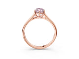 Rose gold Fancy Pink Marquise Cut Solitaire Engagement Ring with Tapered Band and Four-Prong Setting_6
