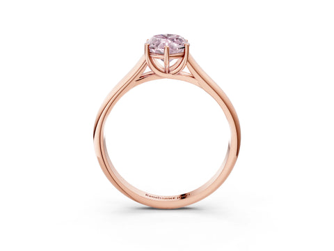 Rose gold Fancy Pink Marquise Cut Solitaire Engagement Ring with Tapered Band and Four-Prong Setting_6
