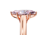 Rose gold Fancy Pink Marquise Cut Solitaire Engagement Ring with Tapered Band and Four-Prong Setting_8