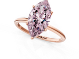 Rose gold Fancy Pink Marquise  Cut Solitaire Engagement Ring with Thin Band and Four-Prong Setting_4