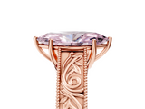 Rose gold Fancy Pink Marquise  Cut Solitaire Engraved Band with Four-Prong Setting_66