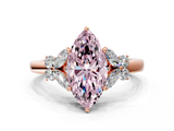 Rose gold Fancy Pink Marquise  Cut Solitaire Floral Diamond Ring with Four-Prong Setting_53