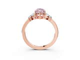 Rose gold Fancy Pink Marquise  Cut Solitaire Floral Diamond Ring with Four-Prong Setting_56
