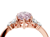 Rose gold Fancy Pink Marquise  Cut Solitaire Floral Diamond Ring with Four-Prong Setting_57