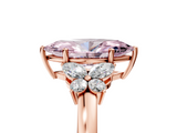 Rose gold Fancy Pink Marquise  Cut Solitaire Floral Diamond Ring with Four-Prong Setting_58