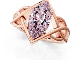 Rose gold Fancy Pink Marquise Cut Solitaire Intertwined Band Prong Setting Ring_1