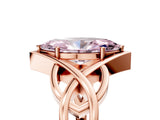 Rose gold Fancy Pink Marquise Cut Solitaire Intertwined Band Prong Setting Ring_5