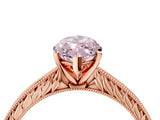 Rose gold Fancy Pink Marquise Cut Solitaire Milgrain Engraved Band with Four-Prong Setting_4