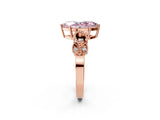 Rose gold Fancy Pink Marquise Cut Solitaire Milgrain Leaf Band with Prong Setting_2