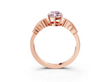 Rose gold Fancy Pink Marquise Cut Solitaire Milgrain Leaf Band with Prong Setting_3