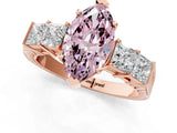 Rose gold Fancy Pink Marquise Cut Solitaire Princess Side Stone Engraved Band Prong Setting Ring_1