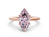 Rose gold Fancy Pink Marquise  Cut Solitaire Ring with Cathedral Band and Four-Prong Setting_76