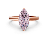 Rose gold Fancy Pink Marquise  Cut Solitaire Ring with Four-Prong Setting and Classic Band_48