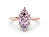 Rose gold Fancy Pink Marquise  Cut Solitaire Ring with Four-Prong Setting on a Classic Band_47