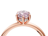 Rose gold Fancy Pink Marquise  Cut Solitaire Ring with Thin Band and Four-Prong Setting_20