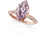 Rose gold Fancy Pink Marquise Cut Solitaire Split Shank Pave Diamond Engagement Ring with Four-Prong Setting_1