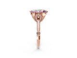 Rose gold Fancy Pink Marquise Cut Solitaire Split Shank Pave Diamond Engagement Ring with Four-Prong Setting_2