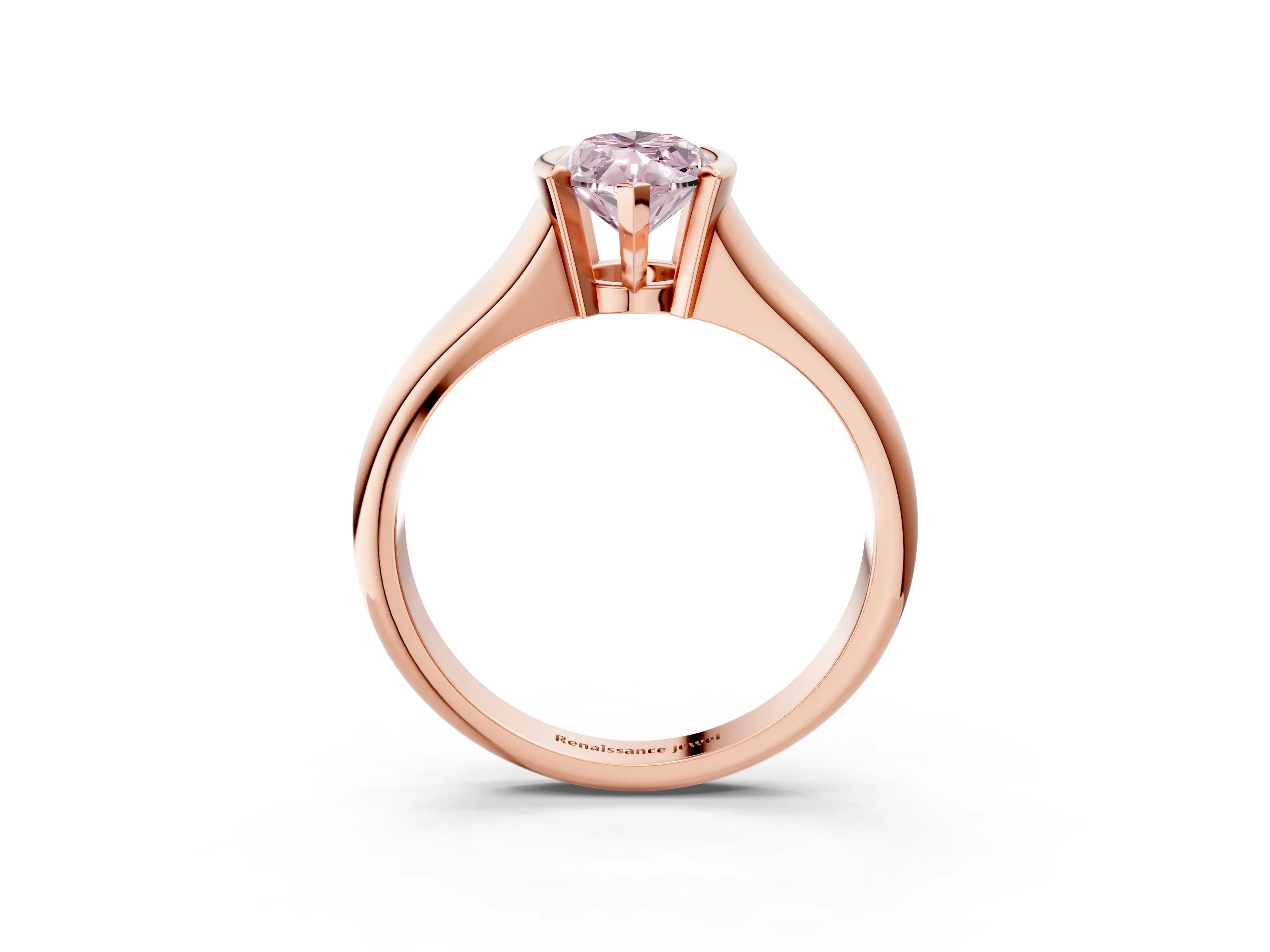 Rose gold Fancy Pink Marquise Cut Solitaire Tension Set Diamond Ring with Split Shank Band_3