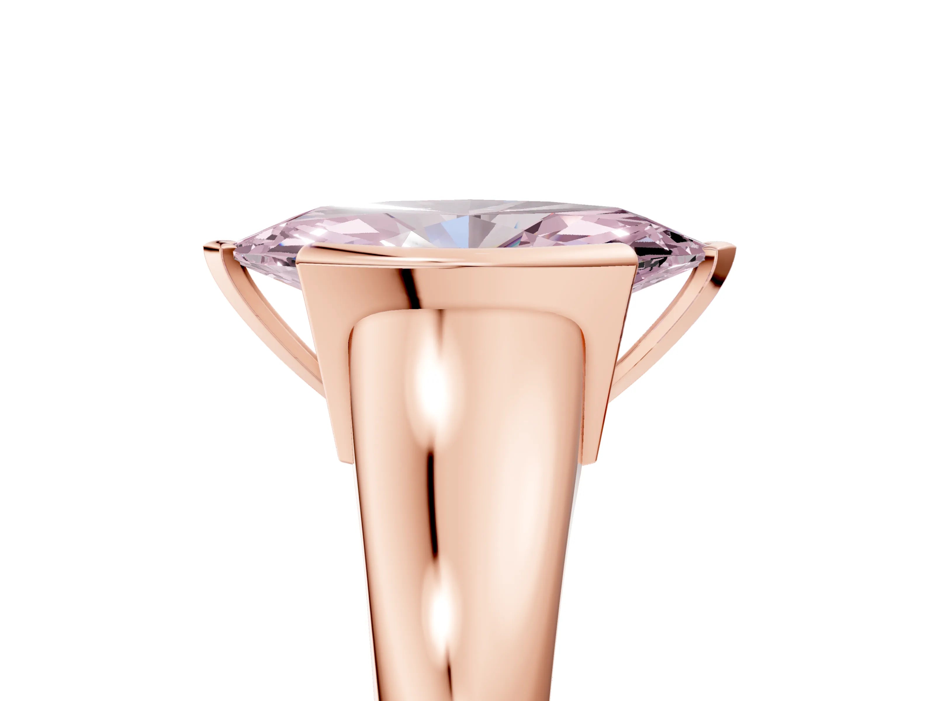Rose gold Fancy Pink Marquise Cut Solitaire Tension Set Diamond Ring with Split Shank Band_5