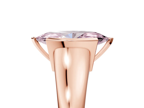 Rose gold Fancy Pink Marquise Cut Solitaire Tension Set Diamond Ring with Split Shank Band_5