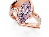 Rose gold Fancy Pink Marquise Cut Solitaire Tension-Set Diamond Split Shank Ring_1